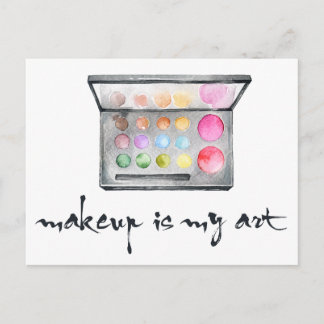 Makeup Artist Palette - "Makeup is My Art" citat Vykort