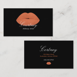 Makeup Artist/Peach Läppar - tjocka Affärskort Visitkort