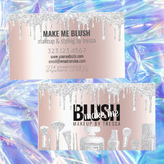 Makeup Artist Platinum Glitter Drives Metallic Ros Visitkort