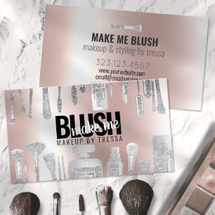 Makeup Artist Platinum Glitter + Metallisk Rosa Visitkort