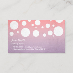 Makeup Artist Polka dots Elegant Beauty Salon Visitkort
