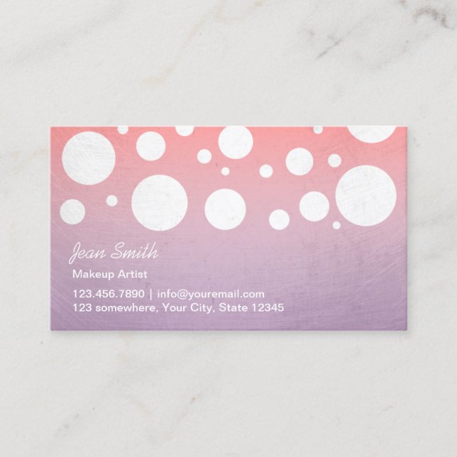 Makeup Artist Polka dots Elegant Beauty Salon Visitkort (Framsida)