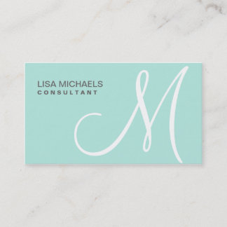 Makeup Artist Professionell Elegant Monogram Blue Visitkort