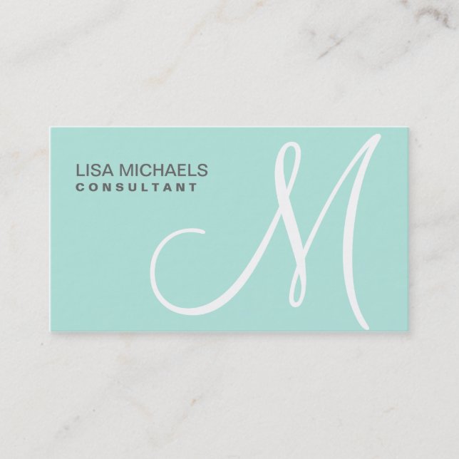 Makeup Artist Professionell Elegant Monogram Blue Visitkort (Framsida)