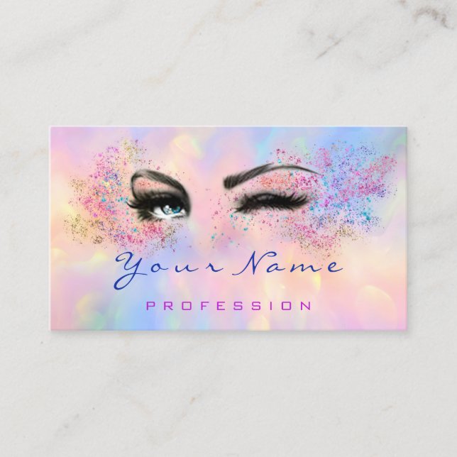Makeup Artist Professionell Eyelash Holograph Visitkort (Framsida)