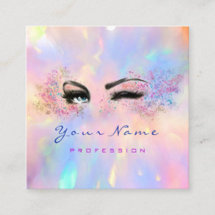 Makeup Artist Professionell Eyelash Holographic Fyrkantigt Visitkort