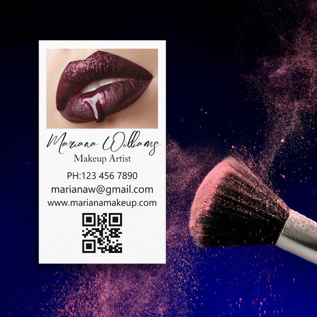 makeup artist qr code-chic för fotominimalistisk visitkort (Skapare uppladdad)