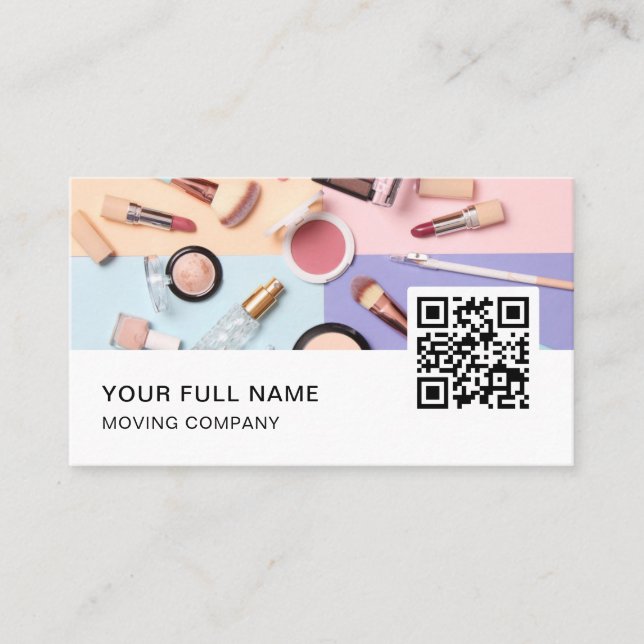 Makeup Artist QR Logotyp Social Media Visitkort (Framsida)
