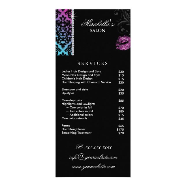 Makeup Artist Rack Card Cosmetology Bright Reklamkort (Framsidan)