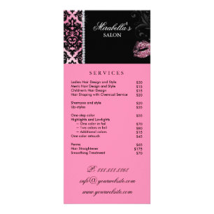 Makeup Artist Rack Card Cosmetology Rosa Reklamkort