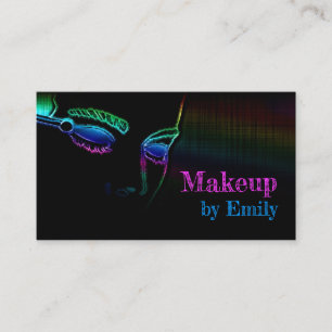 Makeup Artist Retro Black Lila Rosa Gradient Visitkort