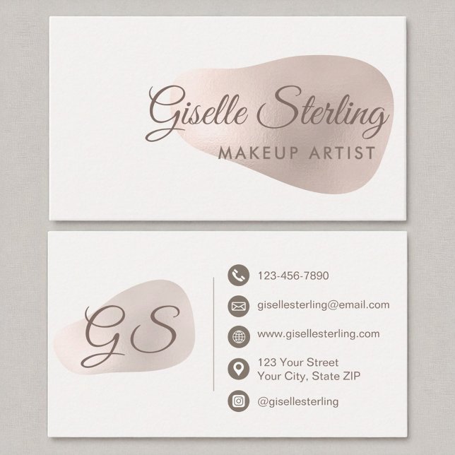 Makeup Artist Ro Gold Foil  Beauty Visitkort (Skapare uppladdad)