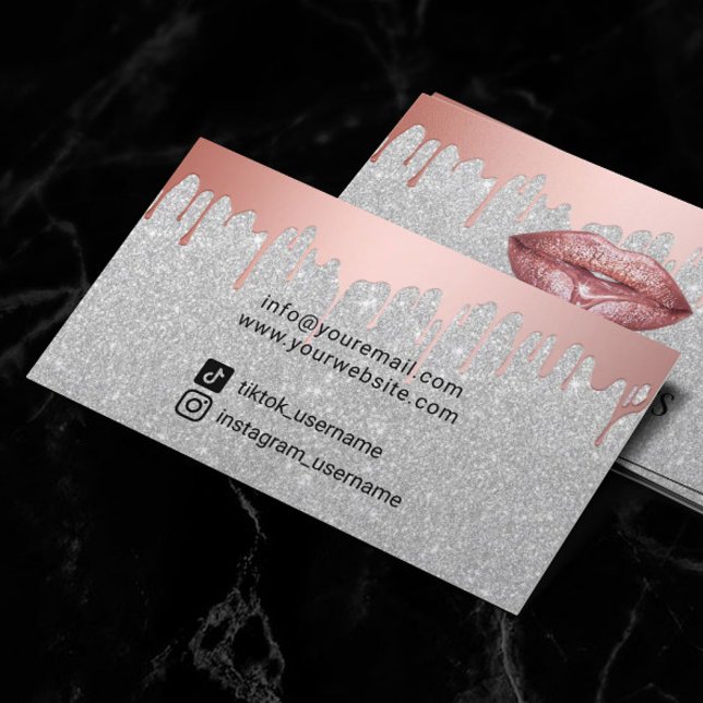 Makeup Artist Ro Guld driver Lipstick Silver Visitkort (Skapare uppladdad)