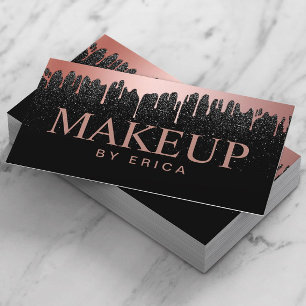Makeup Artist Ro Guld Drives Trendig Black Glitter Visitkort