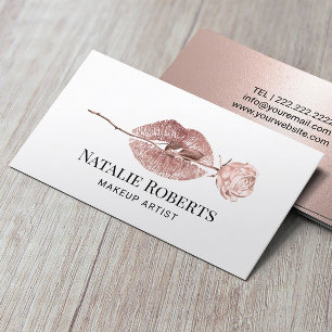 Makeup Artist Ro Guld Flower Kiss Beauty Salon Visitkort