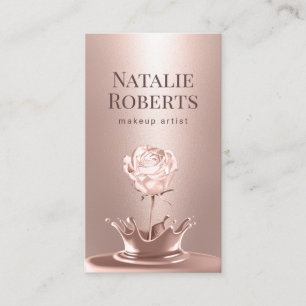 Makeup Artist Ro Guld Flower Stänk Beauty Salon Visitkort