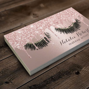 Makeup Artist Ro Guld Glitter Drips Beauty Salon Visitkort