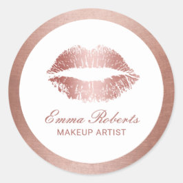 Makeup Artist Ro Guld Läppar Modern Beauty Salon Runt Klistermärke
