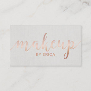 Makeup Artist Ro Guld Script Elegant Linen Visitkort