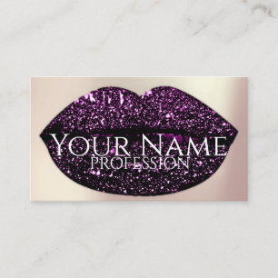 Makeup Artist Ro Kiss Läppar Violet Glam Glitter Visitkort
