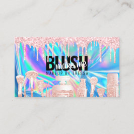 Makeup Artist Rosa Glitter Drives HoloGraph Blue Visitkort