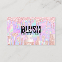 Makeup Artist Rosa Glitter Drives + Iridescent Opa Visitkort