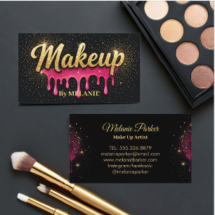 Makeup Artist rosa Guld Drives Trendig Black Glitt Visitkort