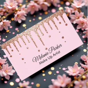 Makeup Artist rosa Guld Drives Trendig Glitter Visitkort