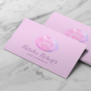Makeup Artist Rosa Ombre Läppar Beauty Salon Visitkort