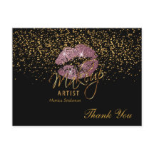 Makeup Artist Rosa ros Läppar på Black