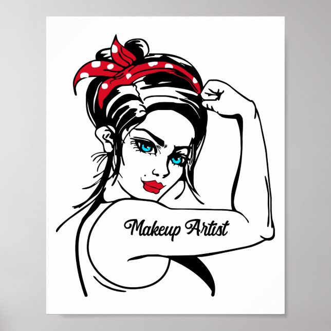 Makeup Artist Rosie, Riveter Pin Up Poster (Framsidan)