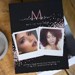 Makeup Artist Salon Anpassningsbar Photo Cosmetic  Flygblad<br><div class="desc">Makeup Artist Salon Anpassningsbar Photo Cosmetic Ro Guld Glitter Black Flyer</div>