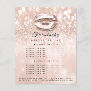Makeup Artist Salon Glitter Flyer Ro Guld Glam
