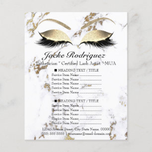 Makeup Artist Salon Marble Öga White Pris Flyer