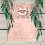 Makeup Artist Salon Rosa Glitter Flyer Peach Kiss1<br><div class="desc">Inbjudan potentiella kunder som kan upptäcka gnistran av din skönhetskompetens med den här lysande makeup-konstnären Salon Flyer från Zazzle, designad för att fånga själen av glamor och stil. Med en strålande bakgrund i rosa glitter blir flygplanet omedelbart uppmärksam, medan den subtila persikokyssmarkeringen tillför en lekfull och inbjudande beröring till estetiken....</div>