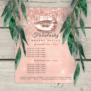 Makeup Artist Salon Rosa Glitter Flyer Peach Kiss1