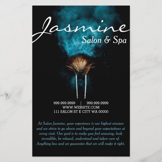 Makeup Artist Salon Spa Flyer Menu (Framsidan)