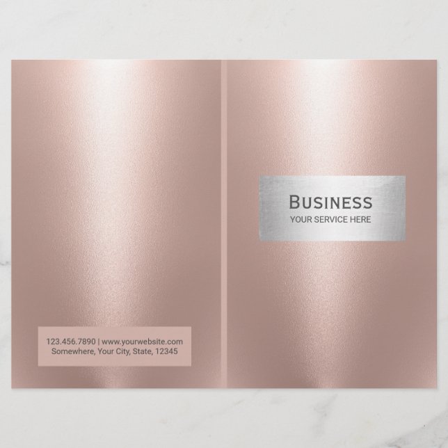 Makeup Artist Salon Spa Ro Guld Bi-Fold Reklamblad (Framsidan)