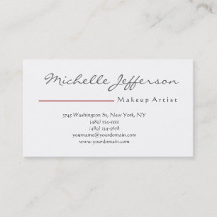 Makeup Artist Script Black White Red-Affärskort Visitkort