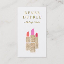 Makeup Artist Sequin Lipstick Logotyp Visitkort