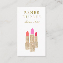 Makeup Artist Sequin Lipstick Logotyp Visitkort