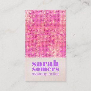 Makeup Artist Shock rosa Girly Sequins Visitkort