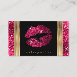 Makeup Artist Shock rosa Glitter Visitkort