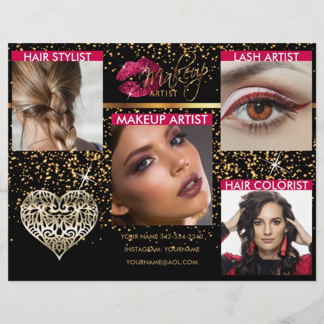 Makeup Artist Shock rosa på Black Reklamblad (Framsidan)