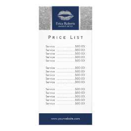 Makeup Artist Silver Glitter Läppar Salon Pris lis Reklamkort