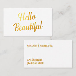 Makeup Artist Simple Golden Visitkort