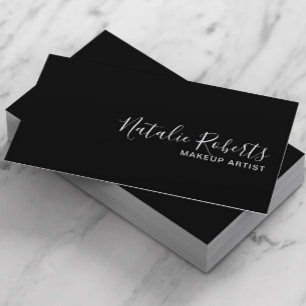Makeup Artist Simple QR Code Plain Black Visitkort
