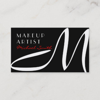 Makeup Artist Snyggt Monogram Modern Black Visitkort
