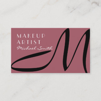 Makeup Artist Snyggt Monogram Modern Deep Puce Visitkort