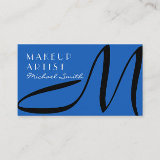 Makeup Artist Snyggt Monogram Modern Denim Visitkort